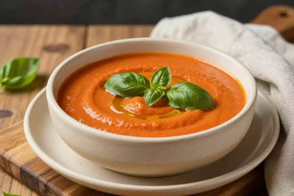Thermomix Tomatensuppe mit Basilikum: Sämig in 20 Minuten, ohne Sahne!
