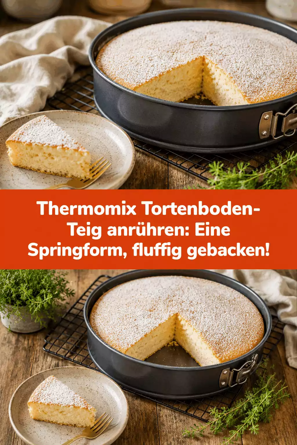 Thermomix Tortenboden-Teig anrühren: Eine Springform, fluffig gebacken!