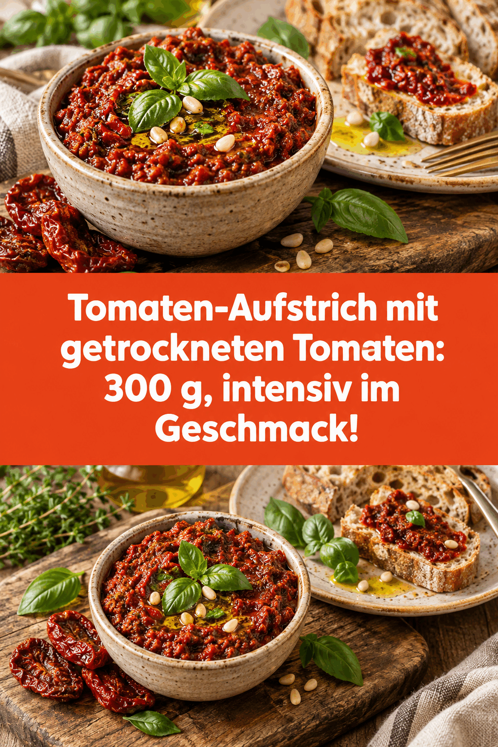 Tomaten-Aufstrich mit getrockneten Tomaten: 300 g, intensiv im Geschmack!