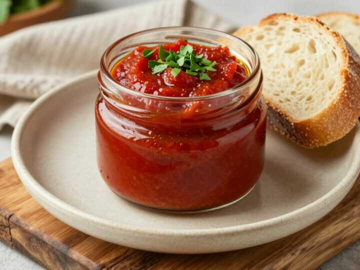 Tomatenmark-Aufstrich mit Kräutern: 250 g, intensiv und schnell!