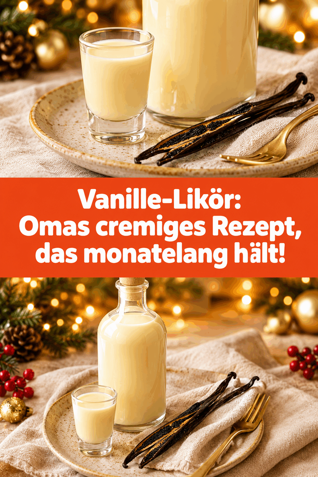 Vanille-Likör: Omas cremiges Rezept, das monatelang hält!