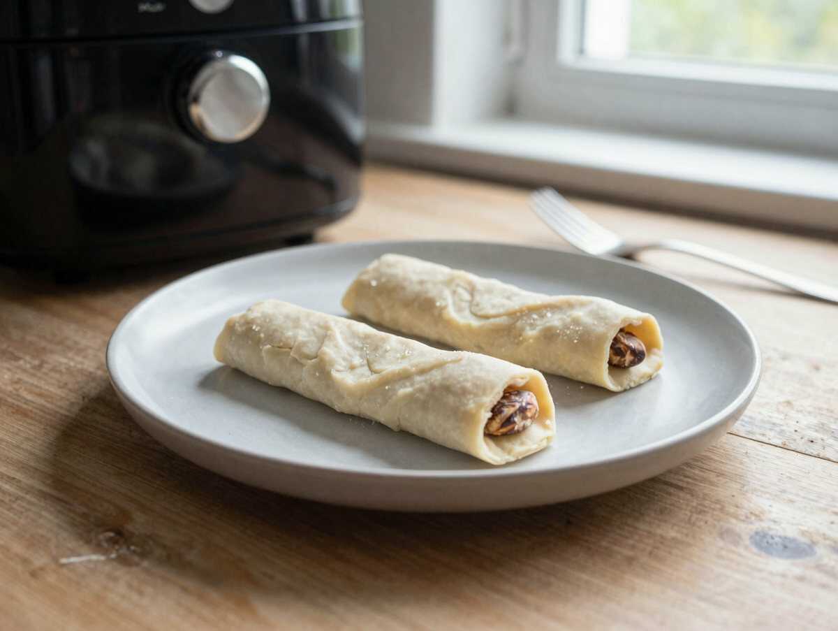 Vanillekipferl aus dem Airfryer – schnell, einfach, unfassbar gut – während der Zubereitung