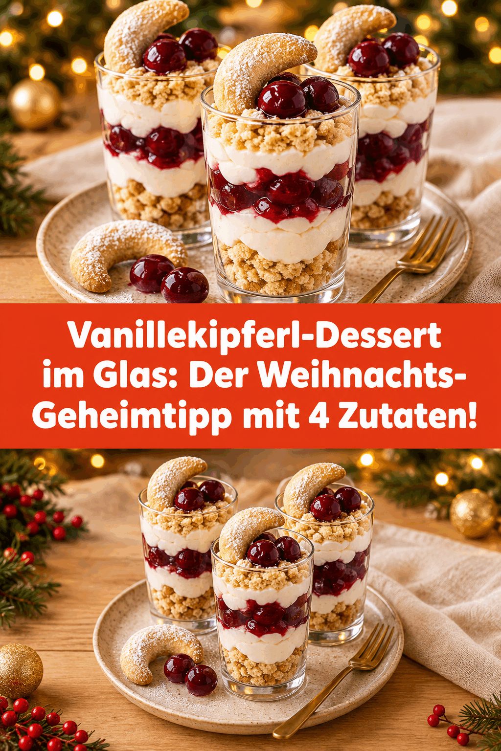 Vanillekipferl-Dessert im Glas: Der Weihnachts-Geheimtipp mit 4 Zutaten!