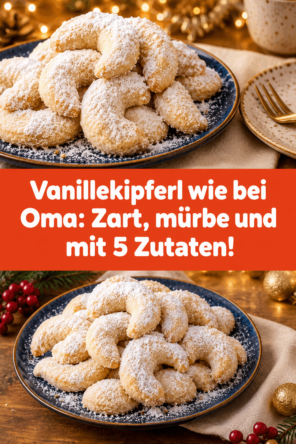 Vanillekipferl wie bei Oma: Zart, mürbe und mit 5 Zutaten!