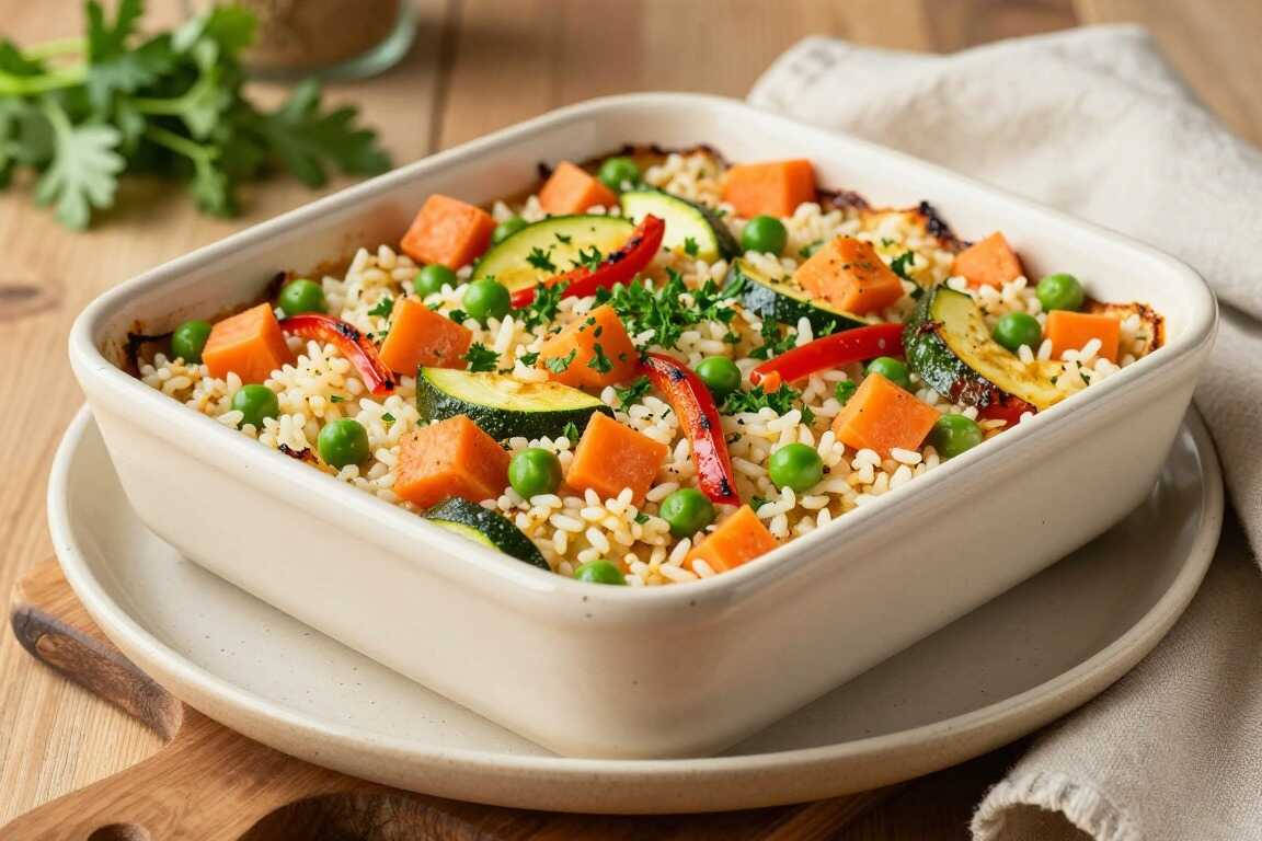 Vegane Aufläufe mit Reis und Gemüse: Vier Portionen, in 40 Minuten fertig!
