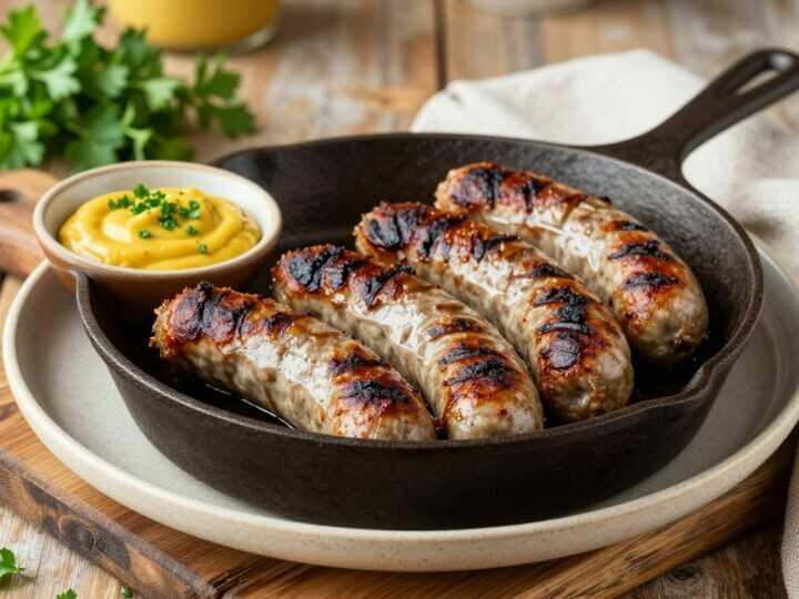 Vegane Bratwurst aus Seitan selbst gemacht: Sechs Stück, würzig und fest!