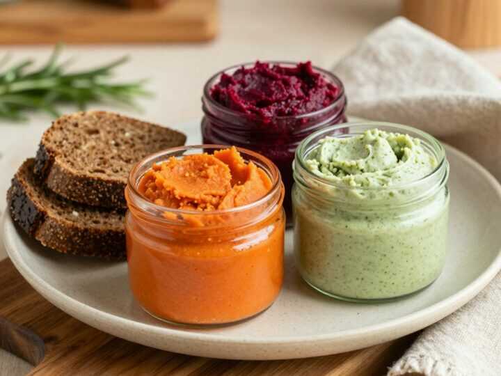 Vegane Brotaufstriche in drei Varianten: Je 200 g, hält fünf Tage im Kühlschrank!
