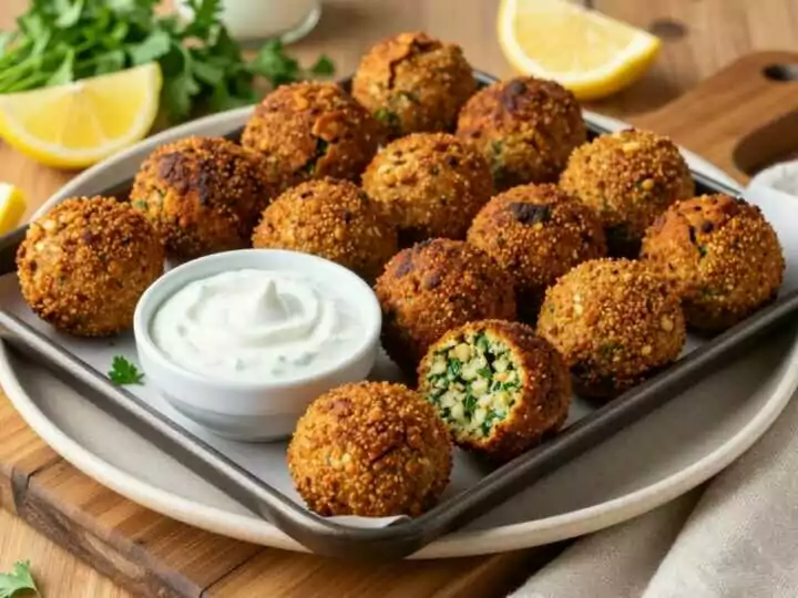 Vegane Falafel aus dem Ofen: Zwanzig Bällchen, ohne Fritteuse!