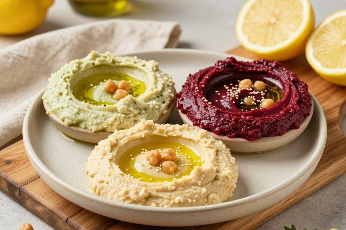 Vegane Hummus-Variationen: Drei Sorten aus einer Basis, je 300 g!
