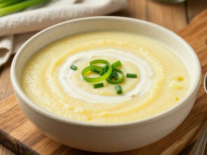 Vegane Kartoffelsuppe mit Lauch: Sämig püriert, ohne Sahne und ohne Speck!