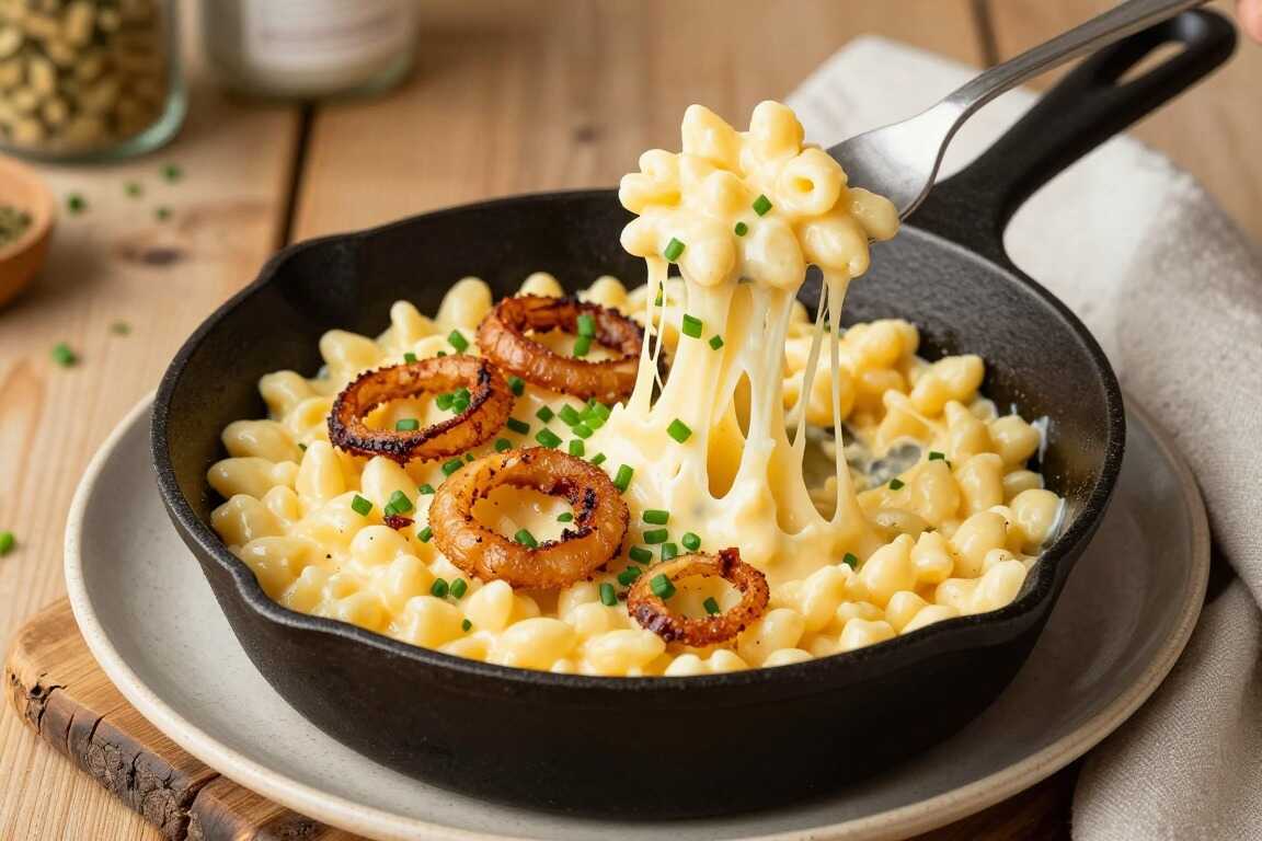Vegane Käsespätzle mit selbst gemachter Soße: Ohne Emmentaler, trotzdem fadenziehend!