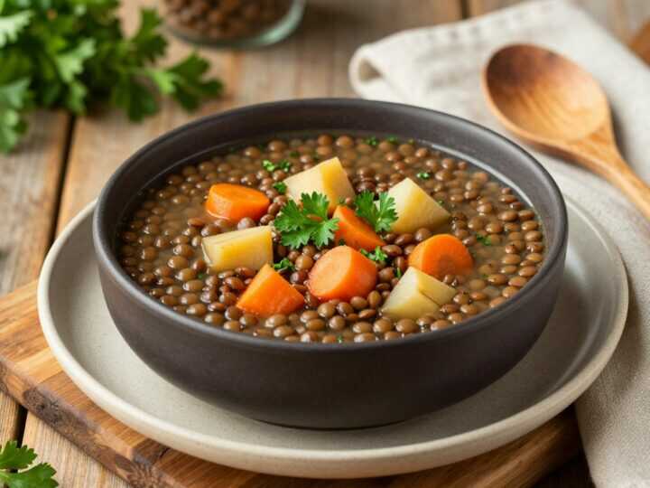 Vegane Linsensuppe mit Wurzelgemüse: Sättigt wie bei Oma, ganz ohne Speck!