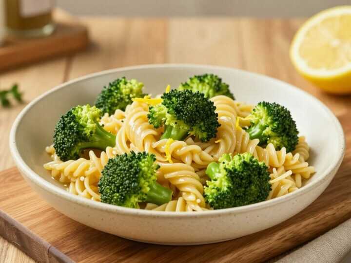 Vegane Nudeln mit Brokkoli und Zitrone: 20 Minuten, fünf Zutaten!