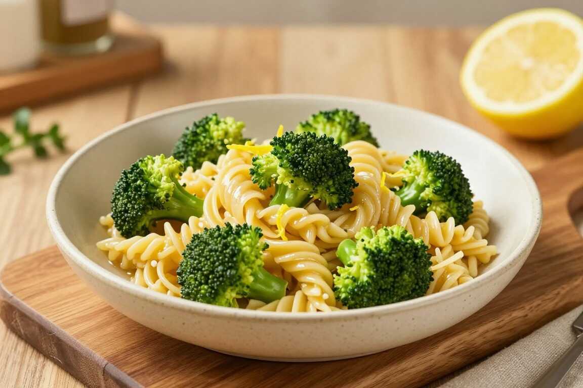 Vegane Nudeln mit Brokkoli und Zitrone: 20 Minuten, fünf Zutaten!
