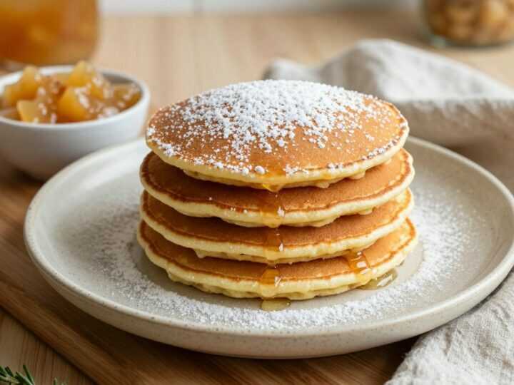 Vegane Pfannkuchen ohne Ei: Acht Stück, locker mit Mineralwasser gebacken!