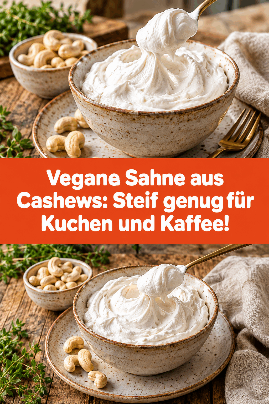 Vegane Sahne aus Cashews: Steif genug für Kuchen und Kaffee!