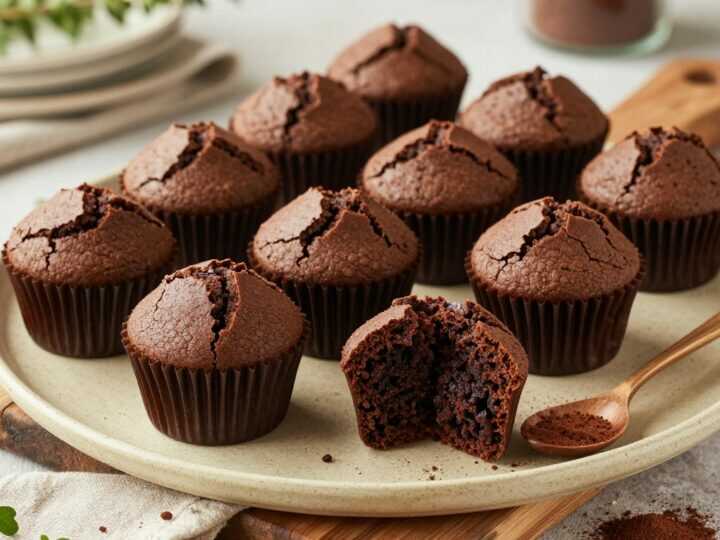 Vegane Schokomuffins mit Apfelmus: Zwölf Stück, ohne Ei gebunden!