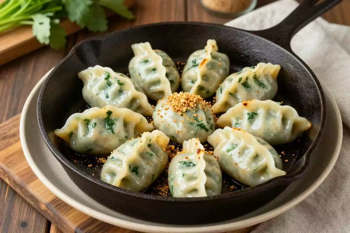 Vegane Spinatknödel aus altem Brot: Acht Knödel, ohne Ei zusammengehalten!