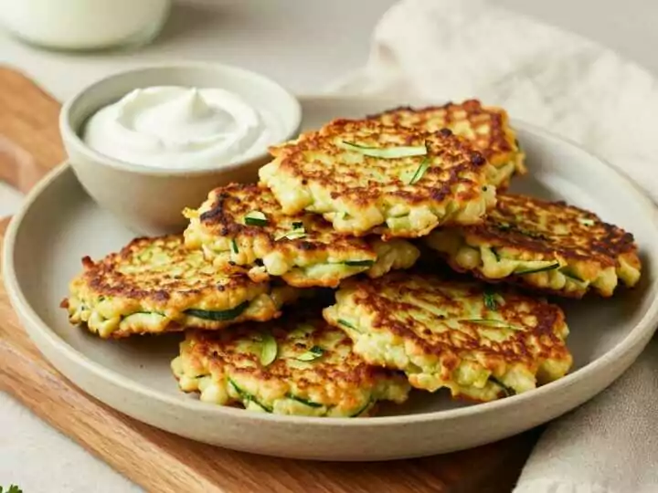 Vegane Zucchinipuffer mit Kichererbsenmehl: Ohne Ei gebunden, knusprig!