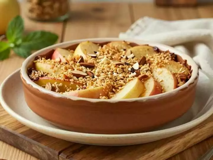 Veganer Bratapfel-Auflauf mit Hafer: Süß, ohne Butter, 30 Minuten!