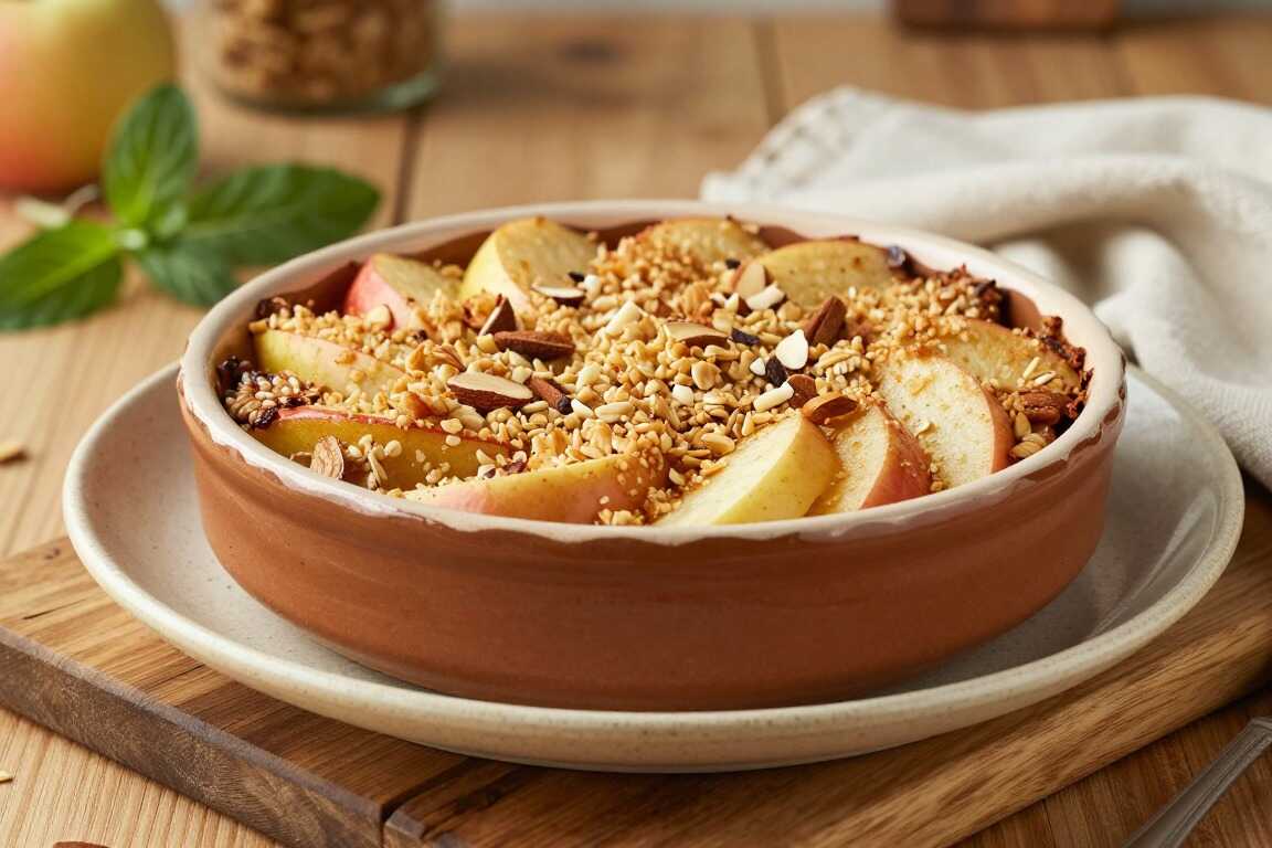 Veganer Bratapfel-Auflauf mit Hafer: Süß, ohne Butter, 30 Minuten!