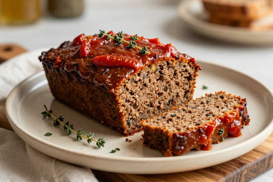 Veganer Hackbraten aus Sojaschnetzeln: Eine Kastenform, 45 Minuten Ofen!