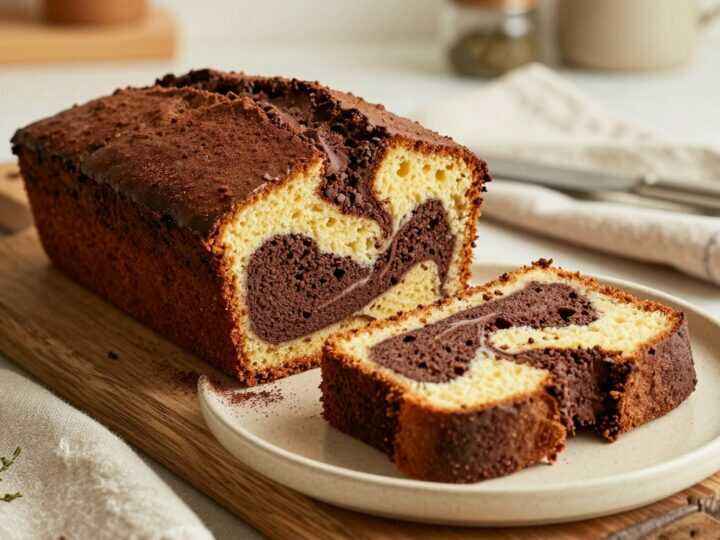 Veganer Marmorkuchen ohne Ei: Zwei Teige, eine Kastenform, saftig!