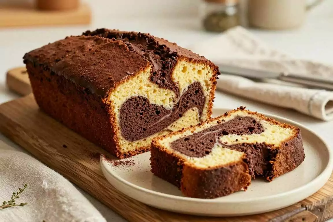 Veganer Marmorkuchen ohne Ei: Zwei Teige, eine Kastenform, saftig!