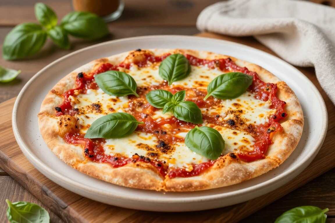 Veganer Pizzateig ohne Hefe: Fertig in 15 Minuten, dünn und knusprig!