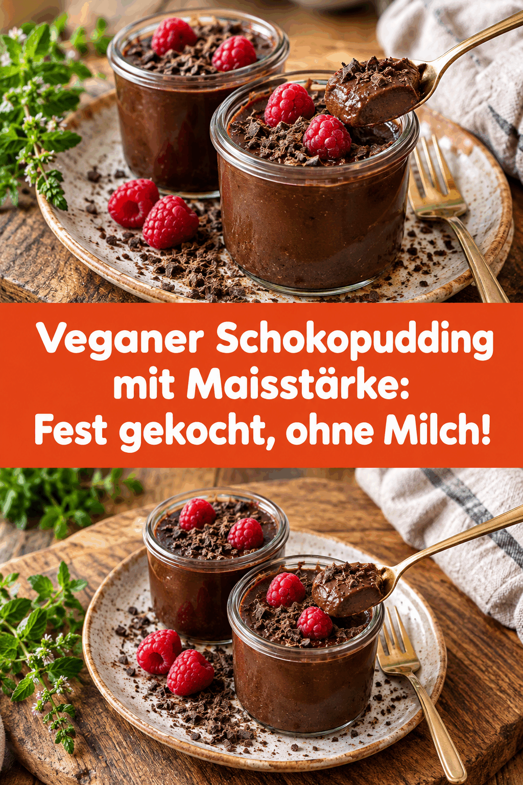 Veganer Schokopudding mit Maisstärke: Fest gekocht, ohne Milch!