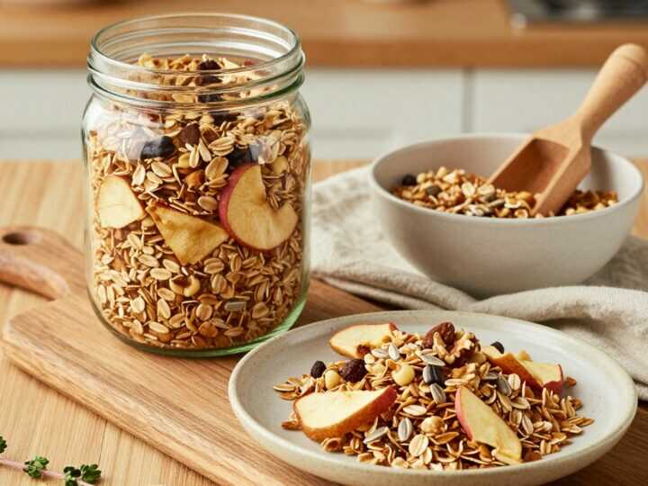 Veganes Frühstücksmüsli selbst gemischt: 1 kg Vorrat, ohne Zuckerzusatz!