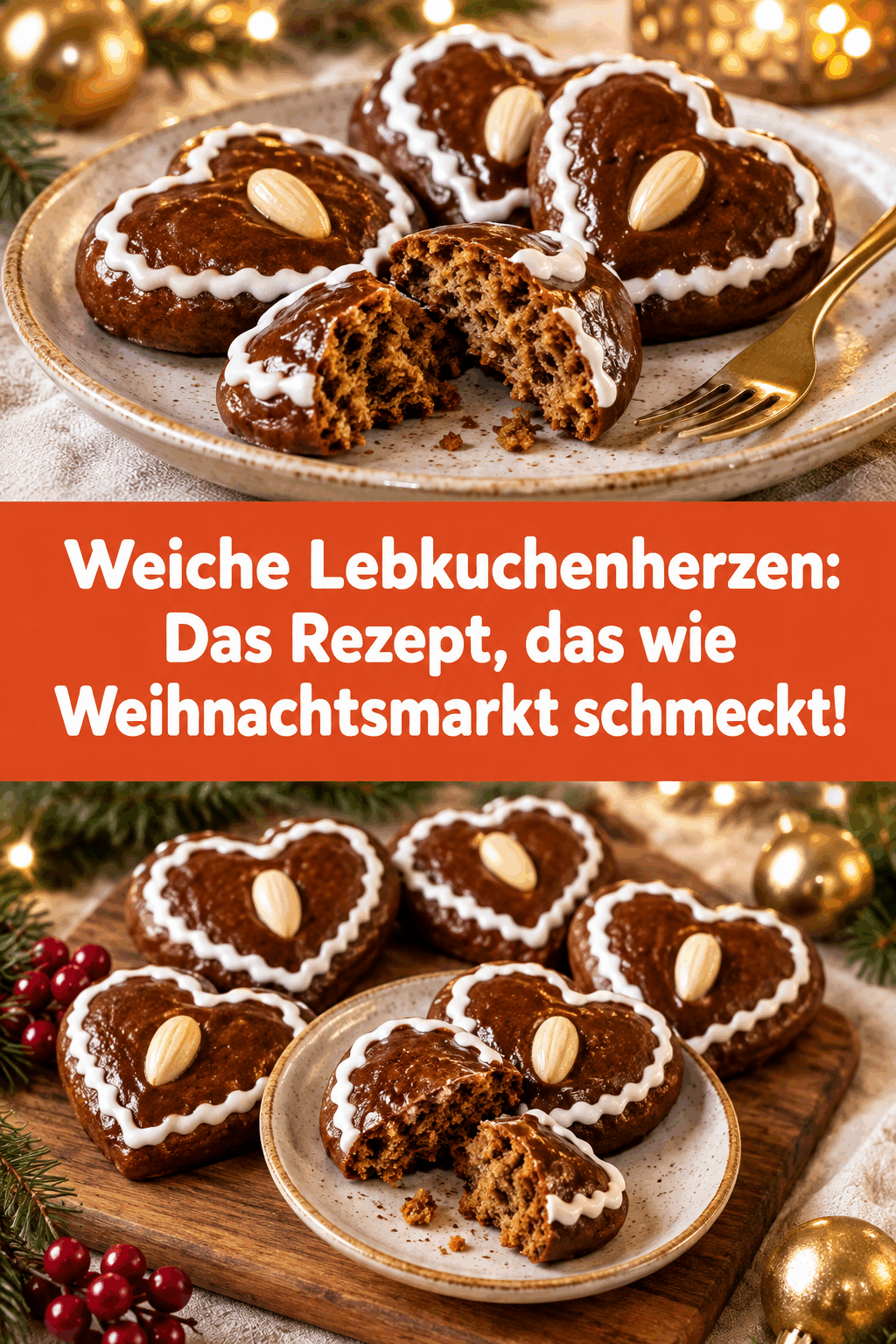 Weiche Lebkuchenherzen: Das Rezept, das wie Weihnachtsmarkt schmeckt!