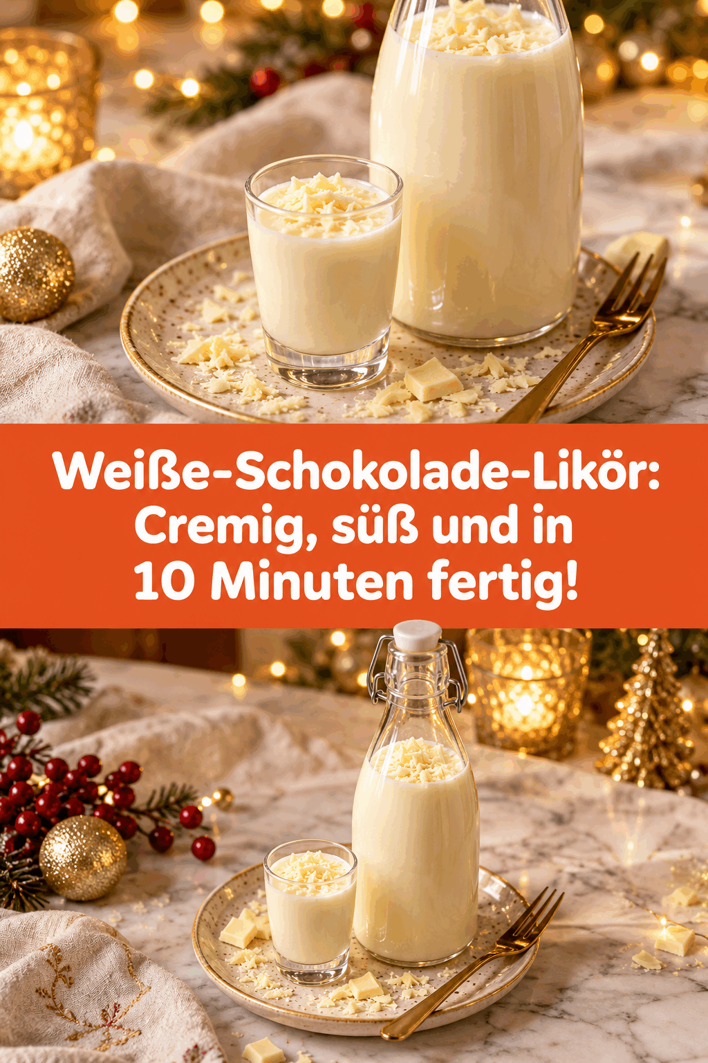 Weiße-Schokolade-Likör: Cremig, süß und in 10 Minuten fertig!
