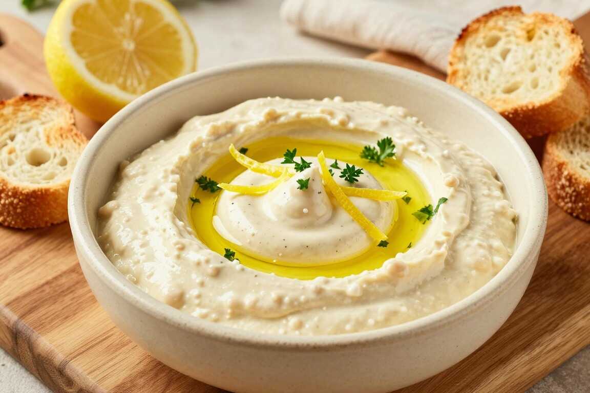 Weißer-Bohnen-Dip mit Zitrone: 400 g, leicht und cremig!