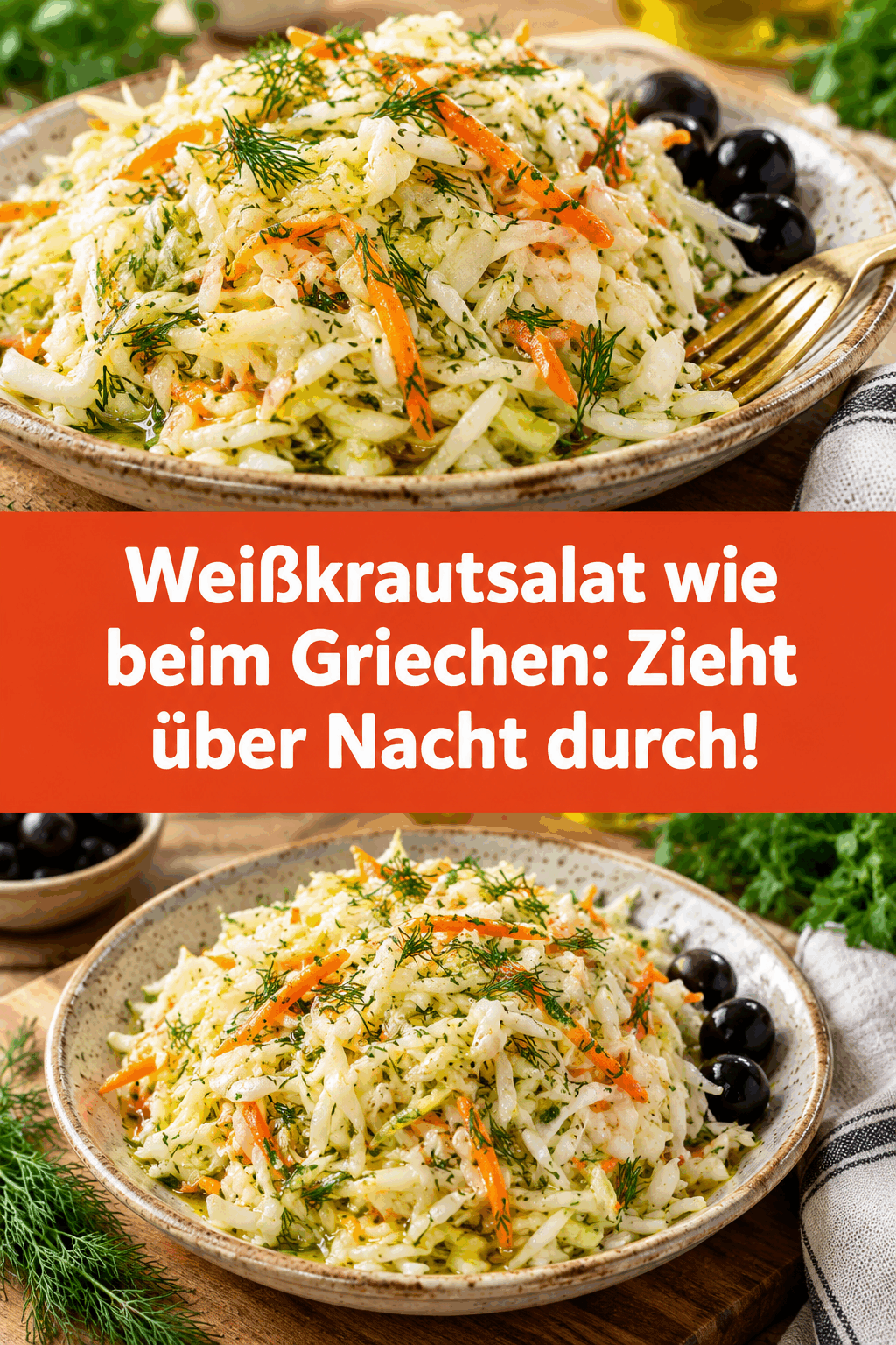 Weißkrautsalat wie beim Griechen: Zieht über Nacht durch!