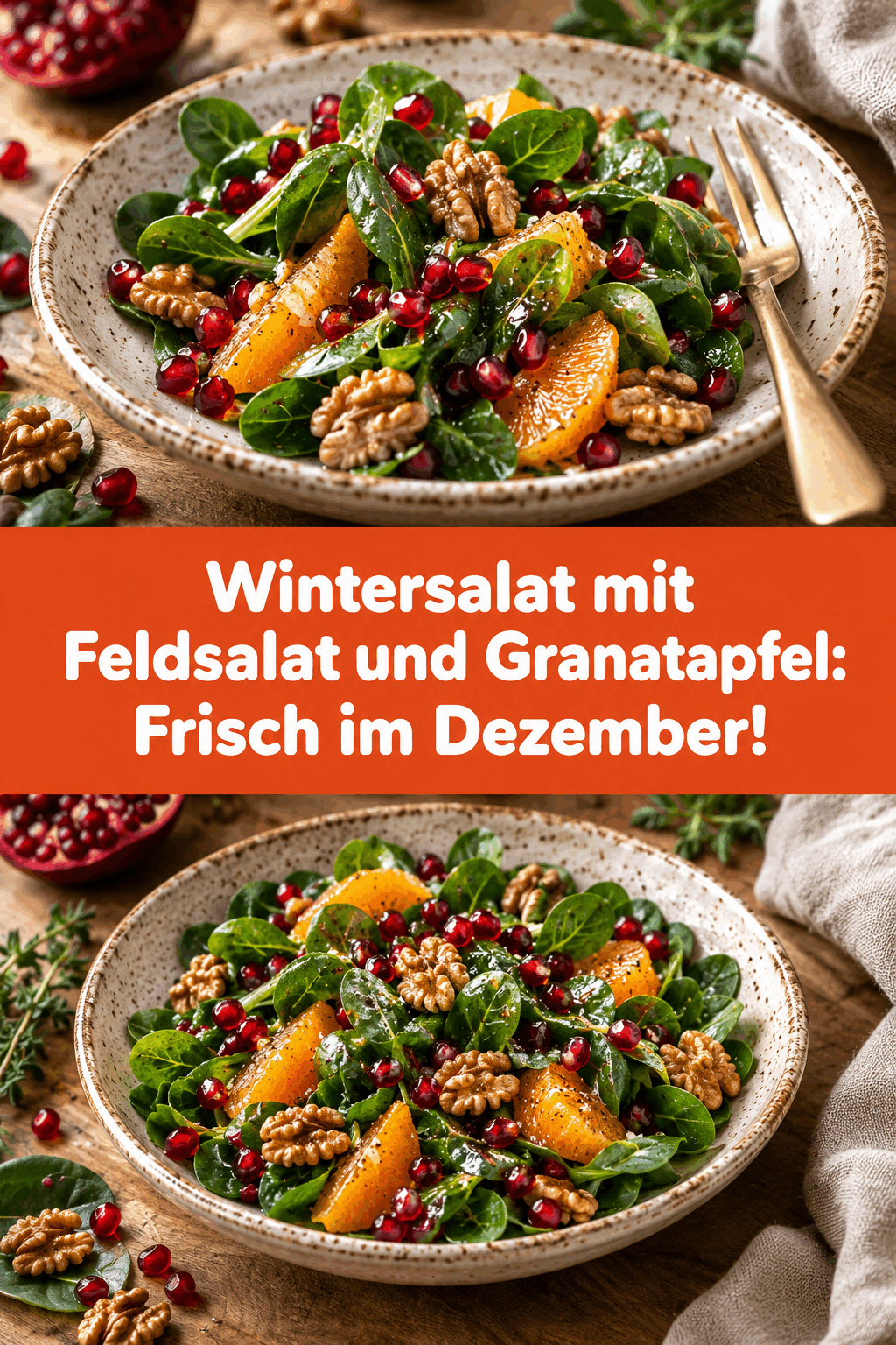 Wintersalat mit Feldsalat und Granatapfel: Frisch im Dezember!