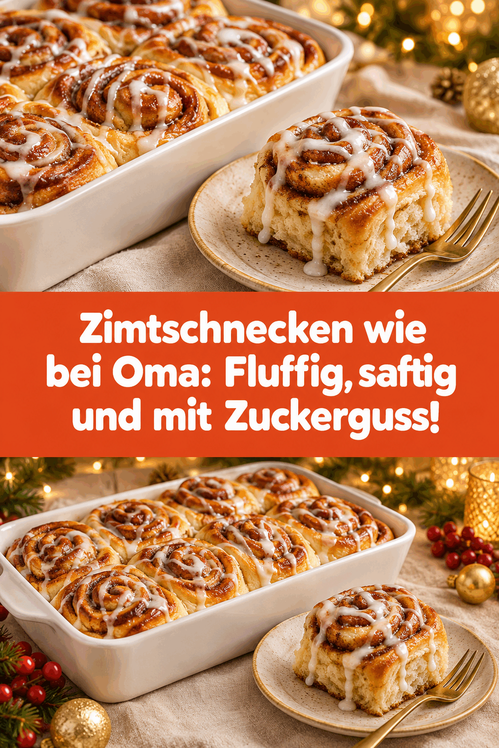 Zimtschnecken wie bei Oma: Fluffig, saftig und mit Zuckerguss!
