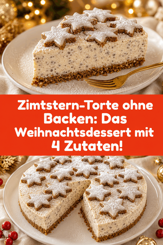 Zimtstern-Torte ohne Backen: Das Weihnachtsdessert mit 4 Zutaten!