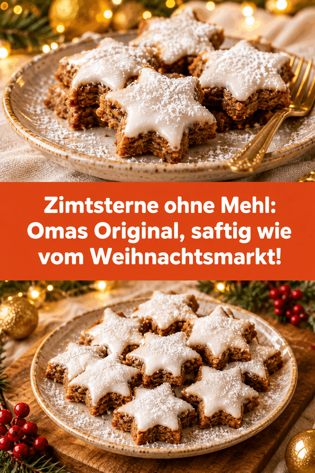 Zimtsterne ohne Mehl: Omas Original, saftig wie vom Weihnachtsmarkt!