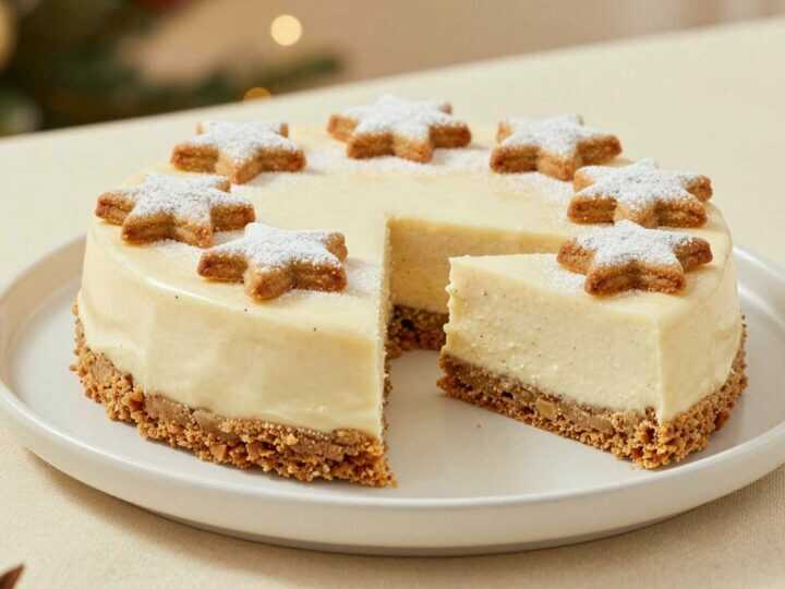 Zimtstern-Torte ohne Backen: Das Weihnachtsdessert mit 4 Zutaten!