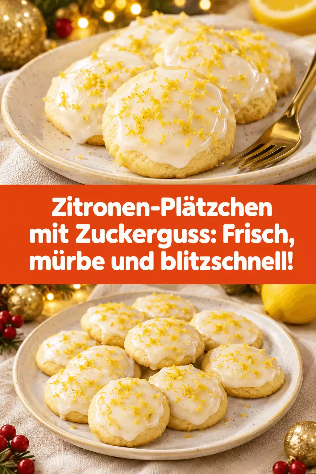 Zitronen-Plätzchen mit Zuckerguss: Frisch, mürbe und blitzschnell!