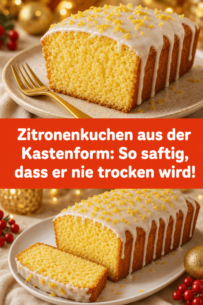 Zitronenkuchen aus der Kastenform: So saftig, dass er nie trocken wird!