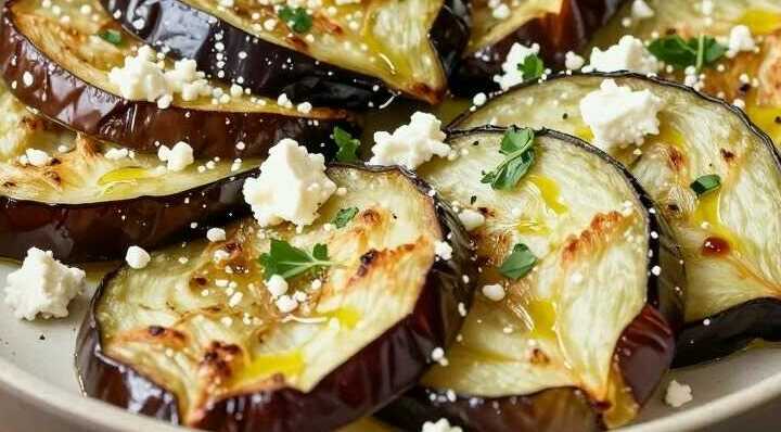 Auberginenscheiben aus der Heißluftfritteuse: Mit Feta, in 15 Minuten!
