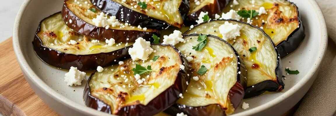 Auberginenscheiben aus der Heißluftfritteuse: Mit Feta, in 15 Minuten!