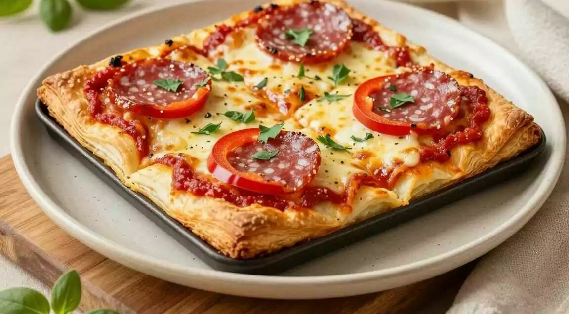 Blätterteigpizza vom Blech: In 25 Minuten, für 6 Personen!
