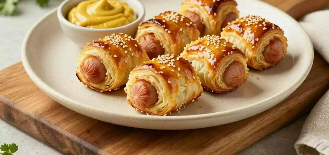 Blätterteig-Würstchen aus der Heißluftfritteuse: Fingerfood in 14 Minuten!