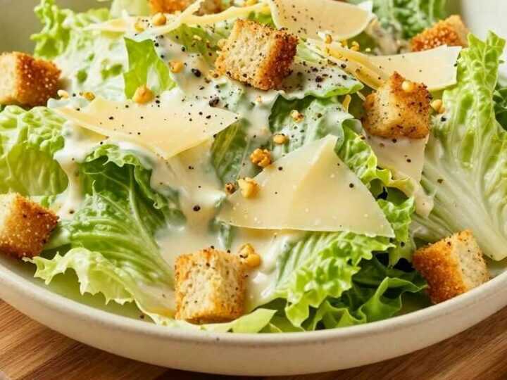 Caesar-Salat mit selbst gerührtem Dressing: Ohne Sardellen, in 20 Minuten!