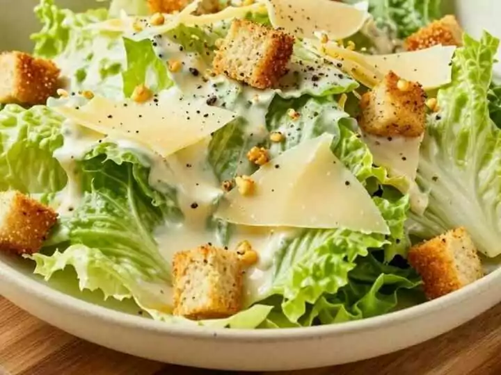 Caesar-Salat mit selbst gerührtem Dressing: Ohne Sardellen, in 20 Minuten!