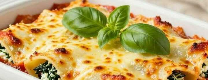 Cannelloni aus dem Ofen mit Spinat und Ricotta: Für 4 Personen!