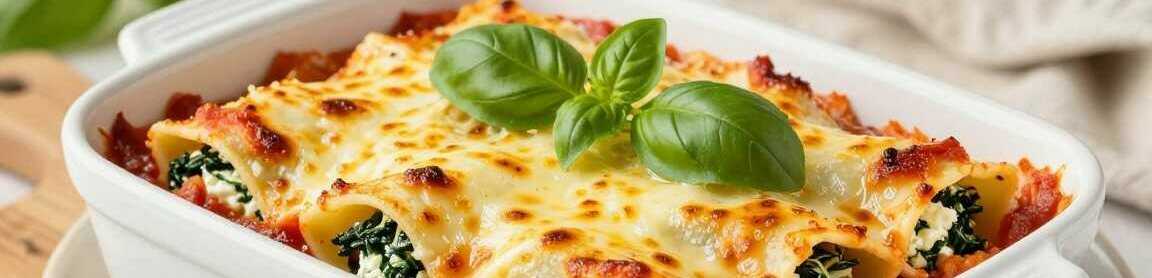 Cannelloni aus dem Ofen mit Spinat und Ricotta: Für 4 Personen!